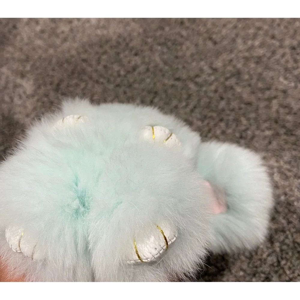 Unbranded Bunny Bag Charm Mint Green Excellent Faux Fur Plush Keychain